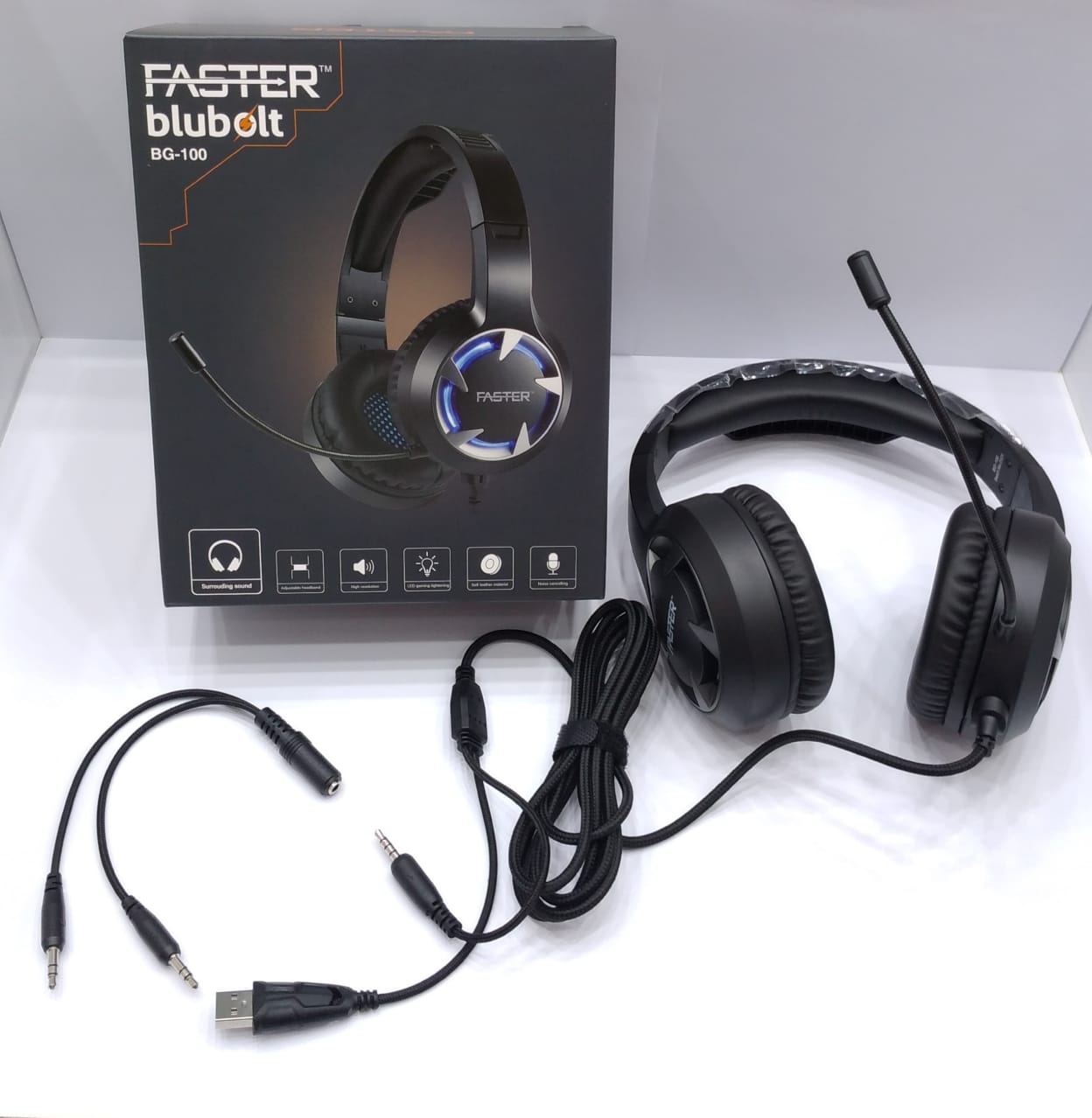 Faster Wired Headphone With Adjustable Headband