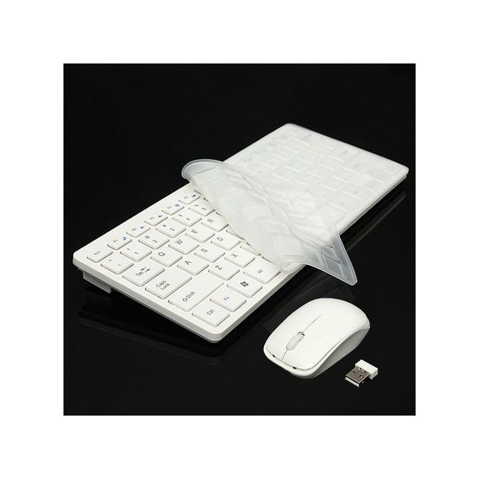 Mini Wireless 2.4G Keyboard + Mouse-white colour
