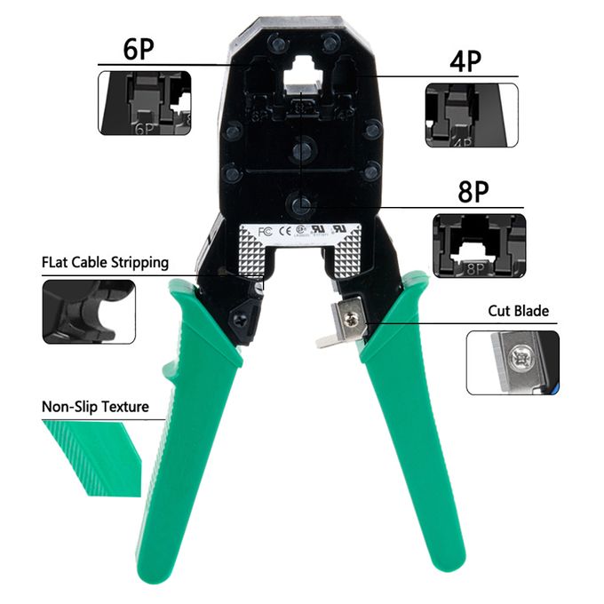 Cable Crimper Tool RJ45/RJ11 Modular Plug Plier Cat5e/Cat6 Network LAN Manual Crimping Tool Set product image 2
