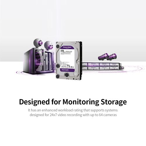 WD Purple 4TB Surveillance HDD 3.5 Inch 5400RPM 64MB Cache product image 3