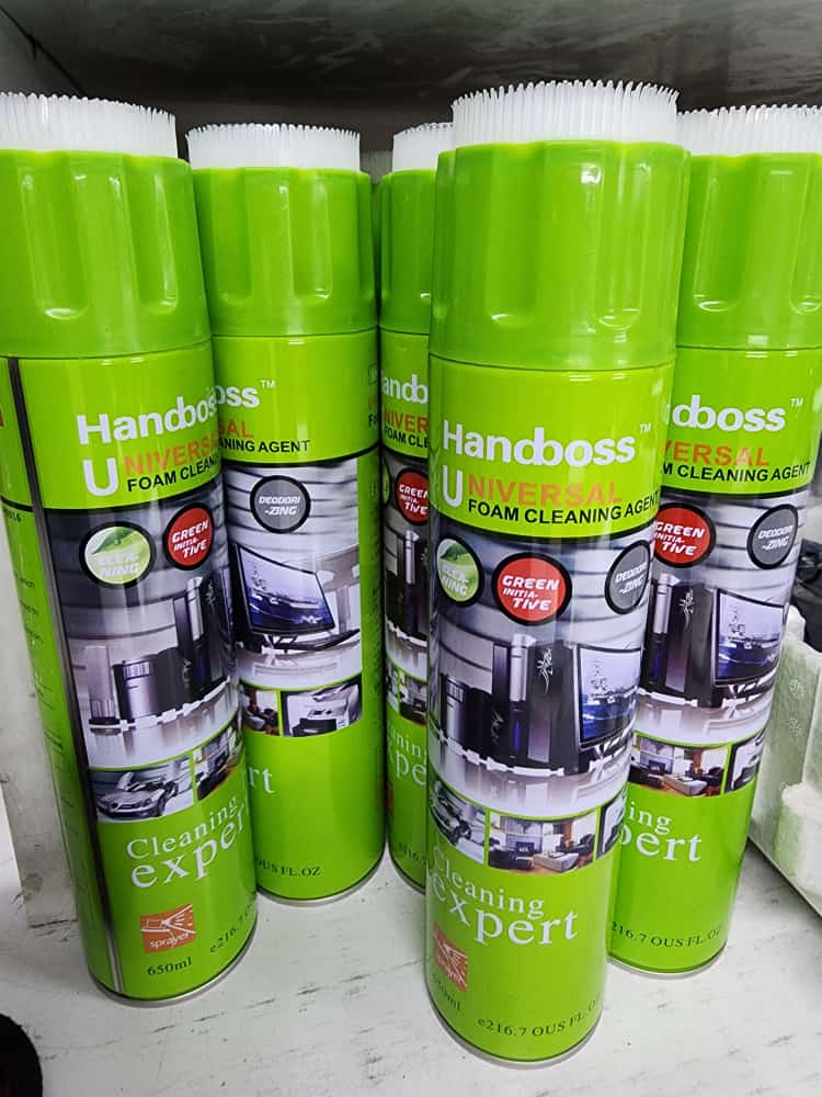bottle of foam cleaner