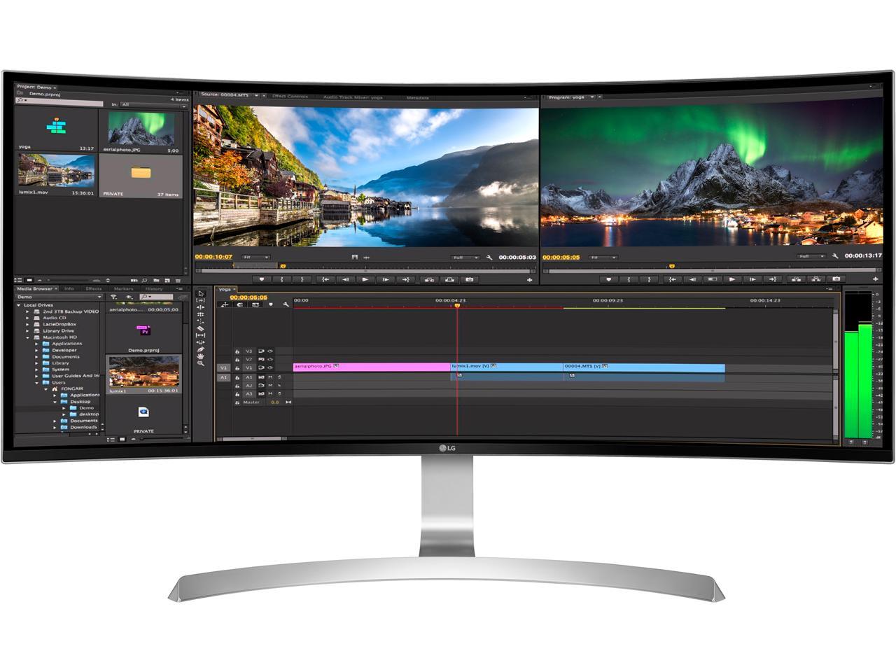 LG 34CB99-W 34" 21:9 UltraWide WQHD 3440 x 1440 AMD FreeSync IPS LED Curved Monitor, 34 Inches RGB 99%, HDMI, DisplayPort, USB Type-C, Tilt, Height Adjustable - Image 3