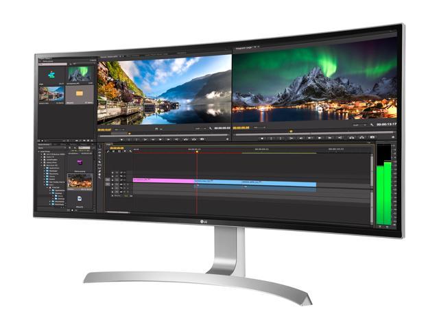 LG 34CB99-W 34" 21:9 UltraWide WQHD 3440 x 1440 AMD FreeSync IPS LED Curved Monitor, 34 Inches RGB 99%, HDMI, DisplayPort, USB Type-C, Tilt, Height Adjustable